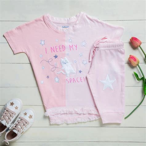 Short Sleeve Fringe Top & Tights Soft Jersey Set Space Cat – Softsens ...