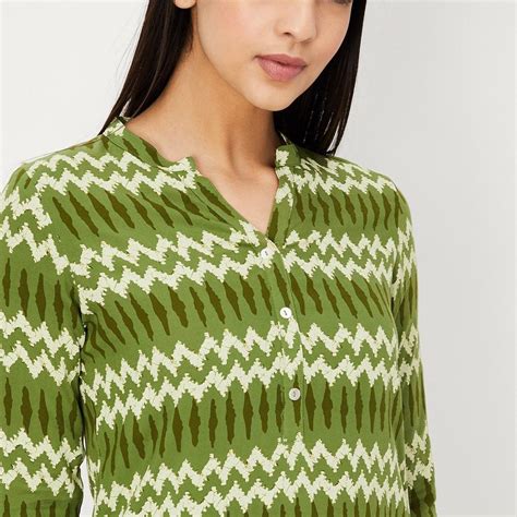 Buy Women Printed Band Collar Straight Kurta Online at just Rs. 499.0 ...