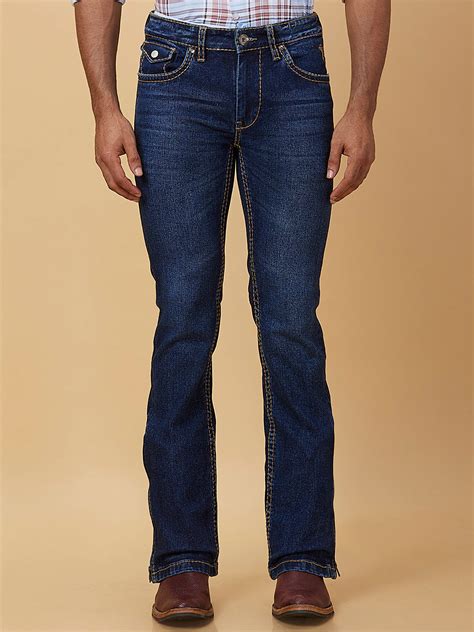 Indigo Blue Boot-cut Jeans with Saddle Stitch – Mode De Base Italie