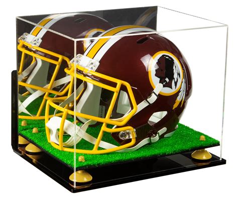 Acrylic Football Helmet Display Case with Mirror, Wall Mount, Yellow ...