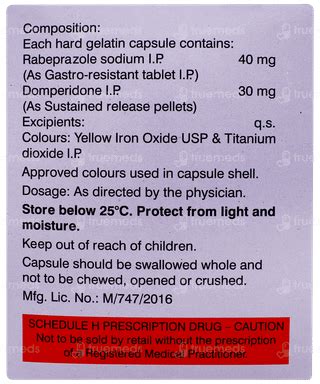 Rablet D 4030 Mg Capsule Sr 10 - Uses, Side Effects, Dosage, Price ...