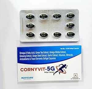Buy CORNYVIT 5G Omega3 Fatty Acid,Green Tea Extract,Ginkgo Biloba ...