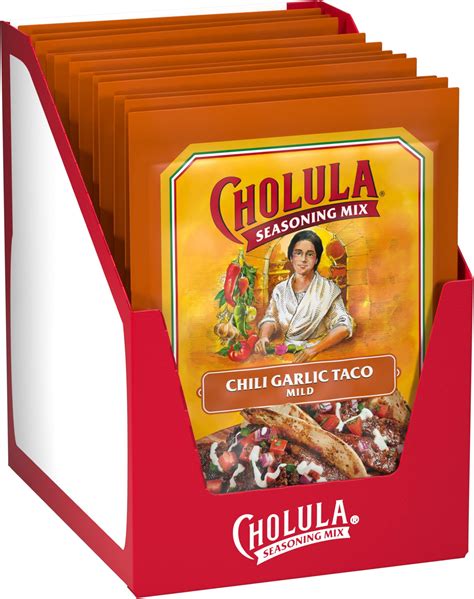 Amazon.com : Cholula Chili Garlic Taco Seasoning Mix, 1 oz (Pack of 12 ...