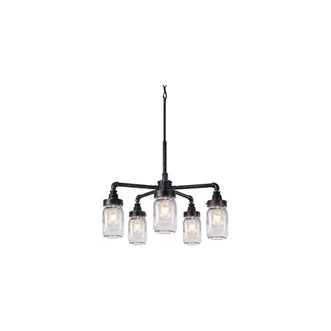 Buy Tochic Farmhouse Chandelier Glass Mason Jar Adjustable, 5-Lights ...
