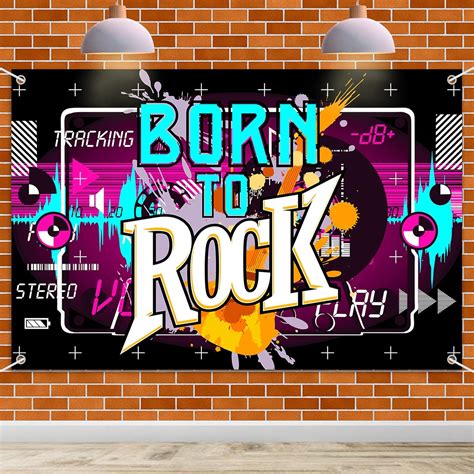 Buy HAMIGAR 6x4ft Born To Rock Banner Backdrop - Rock and Roll Birthday ...