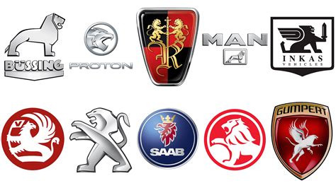 Car logos with lions