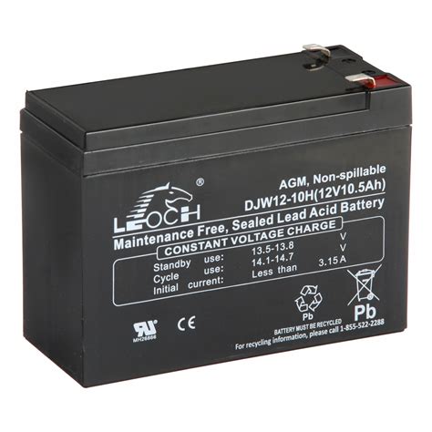 EDWARDS SIGNALING, 10 A, 6 1/2 in Body Ht, Fire Alarm Battery - 1EXZ7 ...