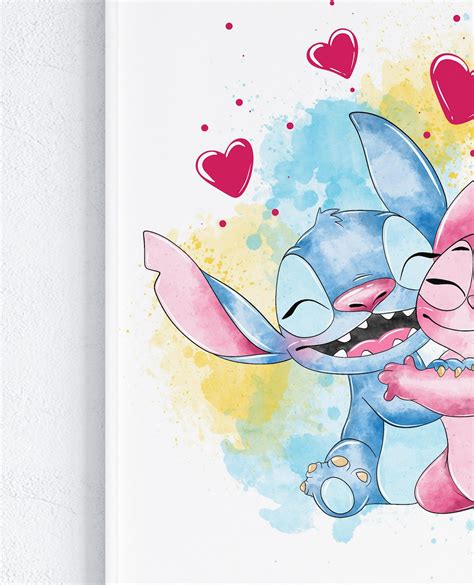 Stitch & Angel Wall Art / Lilo and Stitch Print / Stitch and Girlfriend ...