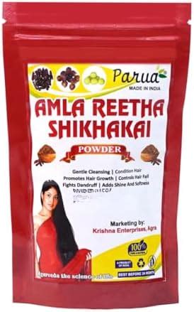 Parua Ayurvedic Amla Reetha Shikakai Powder for Hair Care – Natural ...