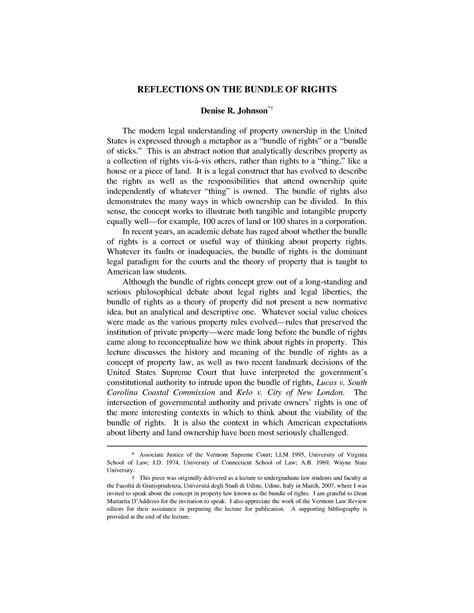 Reflections of bundle of rights - REFLECTIONS ON THE BUNDLE OF RIGHTS ...