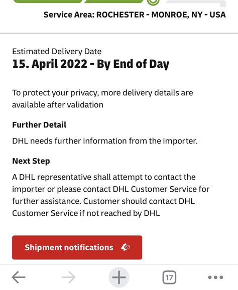 Under clearance event for couple of days. The DHL is yet to contact but ...