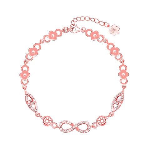 GIVA 925 Silver Rose Gold Forever Infinity Love Bracelet, Adjustable ...