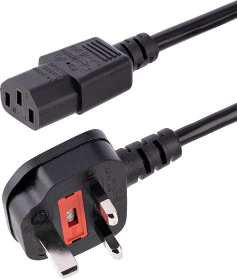 Amazon.com: StarTech.com 6ft (1.8m) UK Computer Power Cable, 18AWG, BS ...