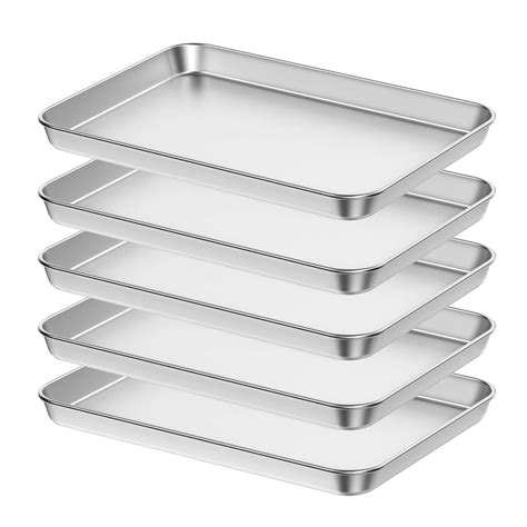 Buy Baking Sheet Set of 5, Bastwe 18 inch Commercial Grade Stainless ...