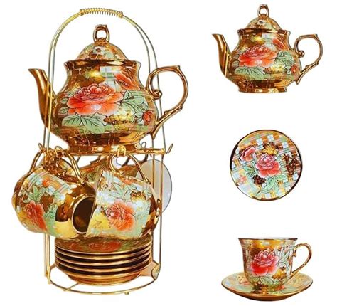 Buy DEEDECORWAVE Premium Ceramic Tea Set of 13 PCS | Teapot (800ML ...