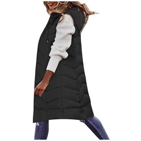 Brnmxoke Long Vest for Women Sleeveless Lightweight Puffer,Puffer Vest ...