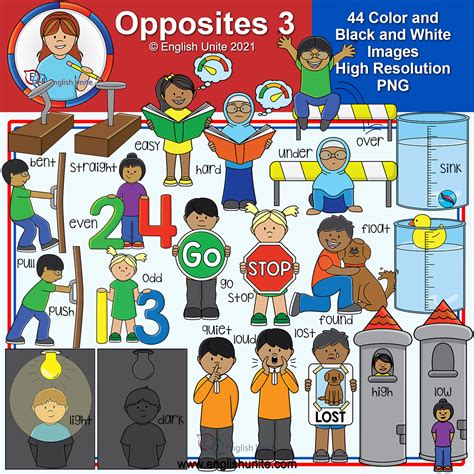 Clip Art - Antonyms/Opposites 3 | Made By Teachers