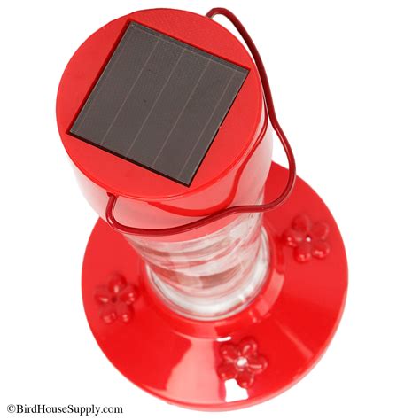 Solar Hummingbird Feeder with LED Lights