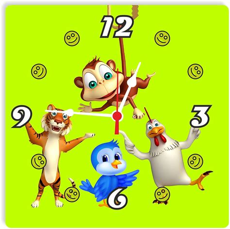 Buy Sitannya Decorative Wall Clock for Kids Room | Square Wall Clock ...