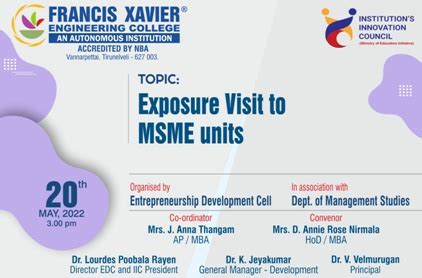 Exposure Visit to MSME Units | News & Events | Francis Xavier ...