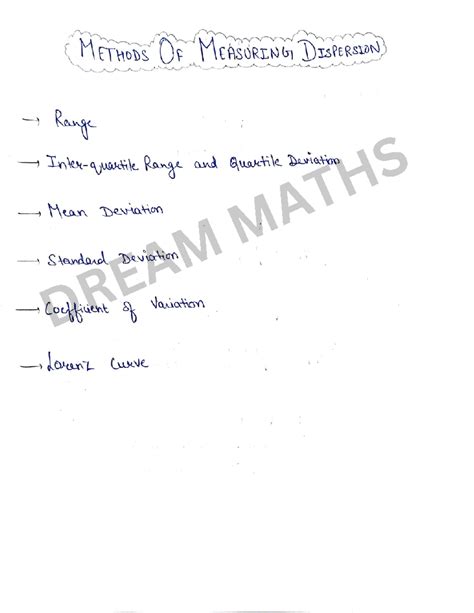 Measure of Dispersion Revision - business statistics - DREAM MATHS ...