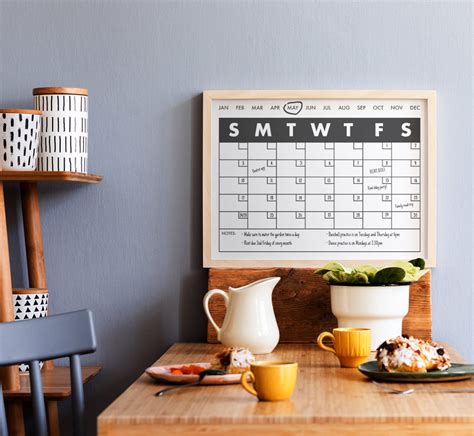 Reusable Printable Calendar Template, Large Frameable Calendar, Fill in ...