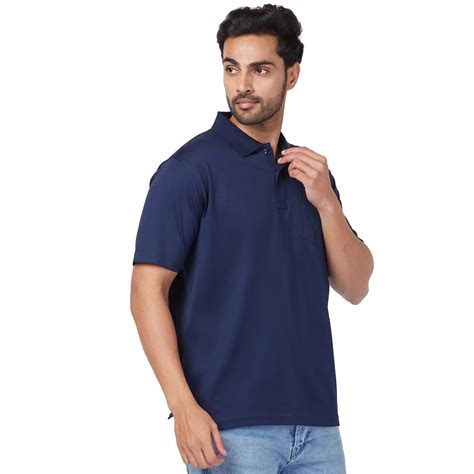 Colorplus Men Navy Comfort Fit Solid Polo Neck Collar T-Shirt – MyRaymond