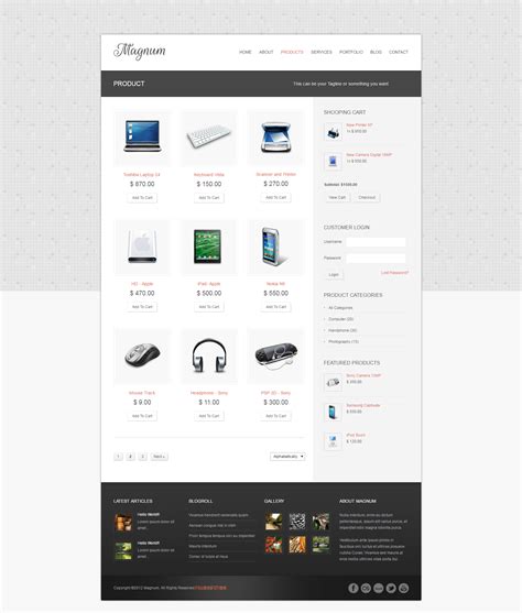 带商城购物车功能的HTML前端界面企业网站模板_商城购物_网站模板