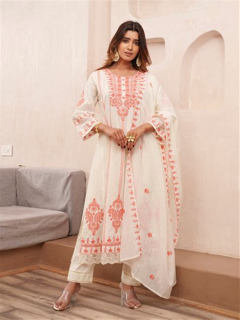 Tashvika MisriKesri Cotton Embroidered Lawn Suit Set – Autumn Lane Clothing