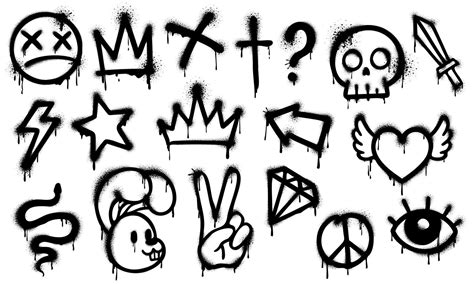 Graffiti spray paint, grunge ink elements 50563316 Vector Art at Vecteezy