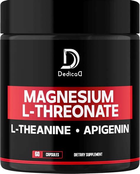Amazon.com: DEDICAD 2250MG Magnesium L-Threonate with L-Theanine & Apigenin - 60 Capsules ...