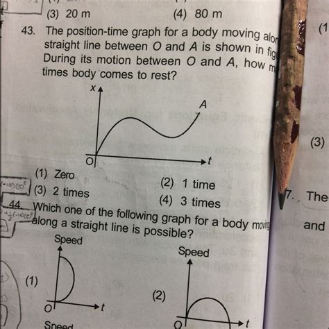 the position time graph for a body moving along straight line betweenO ...