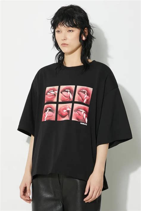Fiorucci t-shirt bawełniany Mouth Print Padded T-Shirt damski kolor ...
