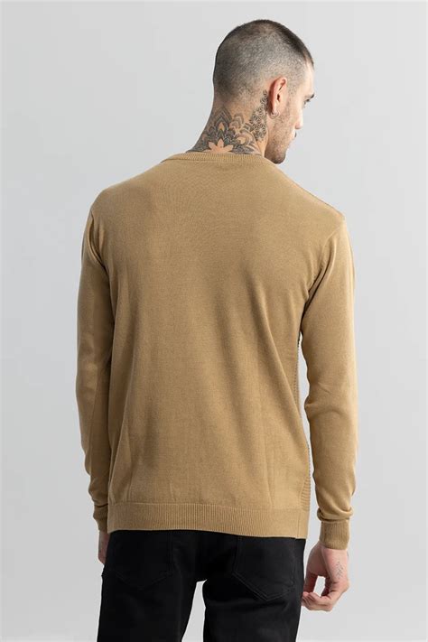 Buy Men's Hygge Beige Sweater Online | SNITCH