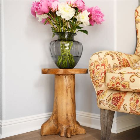 Millwood Pines Teak Tree Stump End Table - Wayfair Canada