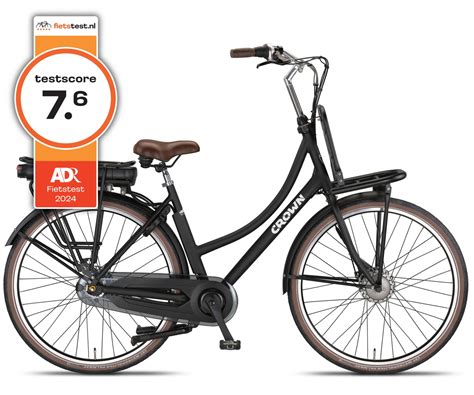Crown Milano E-bike Dames 28 inch 53cm Mat Zwart 7v - Crownfietsen.nl