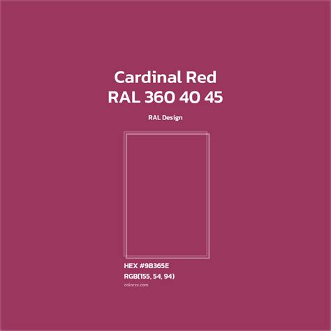 About RAL 360 40 45 - Cardinal Red Color - Color codes | matching ...