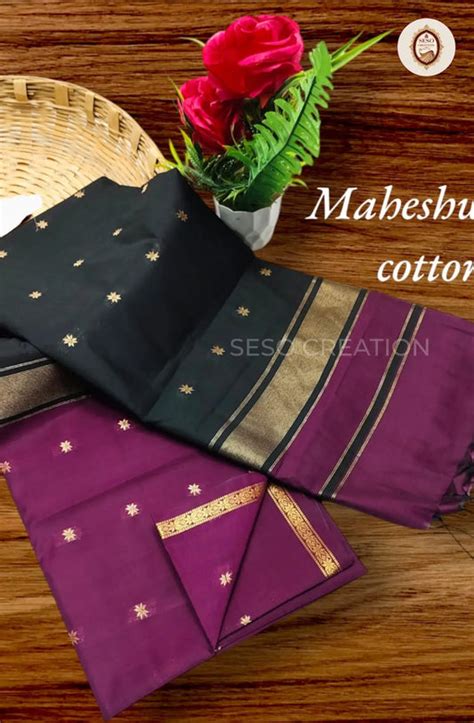 Maheshwari Cotton Saree – Seso Creations