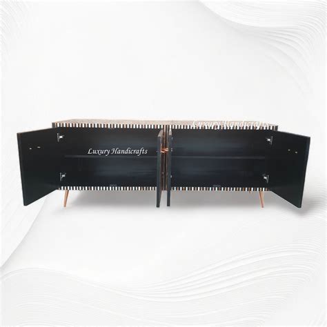 Optical Bone Inlay Media Console Brown – luxuryhandicrafts.in