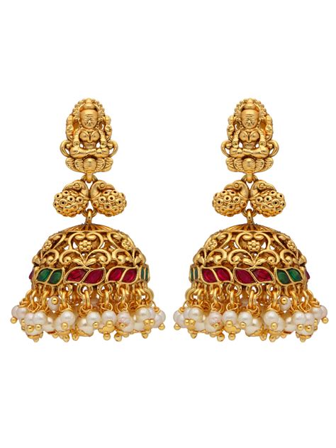 22K Gold Plated Goddess Laxmi Temple Necklace Set – Curio Cottage