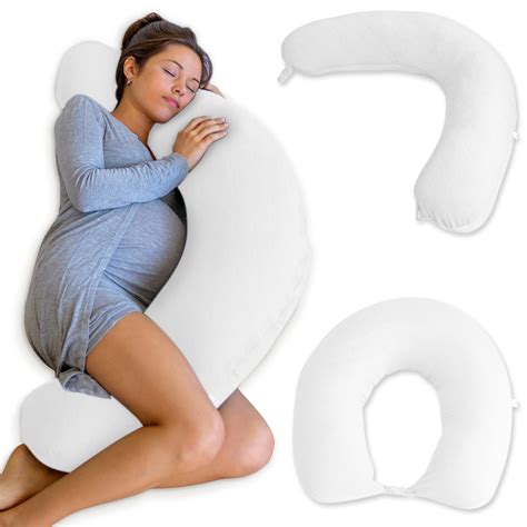 PharMeDoc Nursing Pillow & 2-in-1 Pregnancy Pillow (Machine Washable Cover), Maternity Pillow ...
