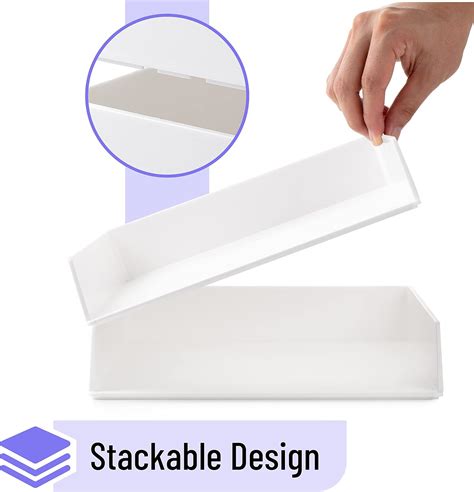 Buy Mr. Pen- Letter Tray Desk Organizer, Plastic, 2 Pack, White File ...