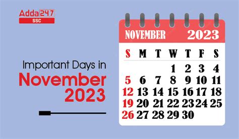 Important Days in November 2023 National and International List