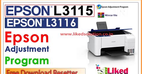 Epson L3115, L3116 Resetter tools for Free | Red light blinking ...