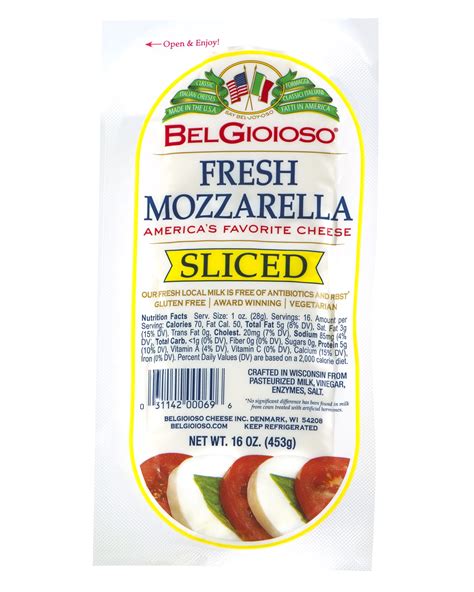 BelGioioso Fresh Mozzarella Cheese, Sliced Log for Snacking or Cooking ...