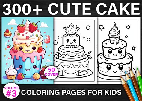 300+ Cute Cake Coloring Pages for Kids Graphic by Asma Store · Creative ...