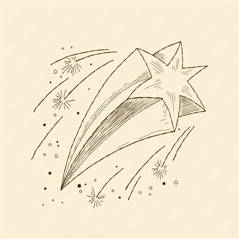 Free Vector | Hand drawn shooting star drawing illustration