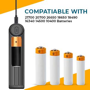 amiciSmart Smart Battery Charger for 21700 20700 26650 18650 18490 ...