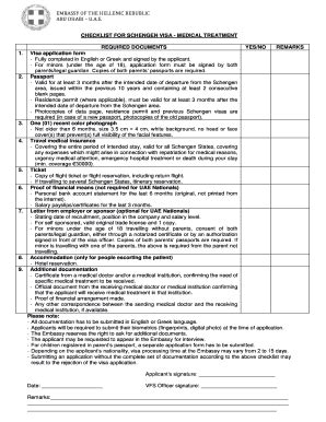 Schengen Visa Checklist - Fill and Sign Printable Template Online