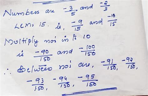 find 5 rational number between - 3/5 and - 2/3 - Brainly.in